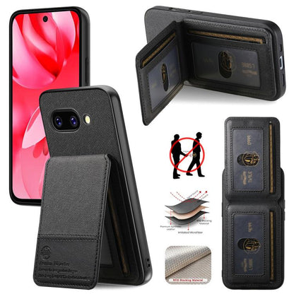 Twill Fabric Leather Vertical Flip RFID Card Bag Phone Case, For Google Pixel 11 Pro XL, For Google Pixel 11, For Google Pixel 11 Pro, For Google Pixel 10a, For Google Pixel 10 Pro XL, For Google Pixel 9a, For Google Pixel 9 Pro XL                     ...