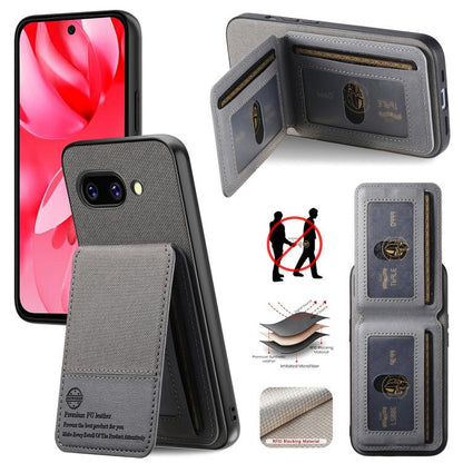 Twill Fabric Leather Vertical Flip RFID Card Bag Phone Case, For Google Pixel 11 Pro XL, For Google Pixel 11, For Google Pixel 11 Pro, For Google Pixel 10a, For Google Pixel 10 Pro XL, For Google Pixel 9a, For Google Pixel 9 Pro XL                     ...