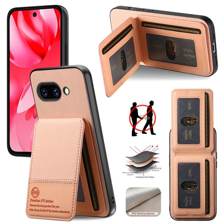 Twill Fabric Leather Vertical Flip RFID Card Bag Phone Case, For Google Pixel 11 Pro XL, For Google Pixel 11, For Google Pixel 11 Pro, For Google Pixel 10a, For Google Pixel 10 Pro XL, For Google Pixel 9a, For Google Pixel 9 Pro XL                     ...