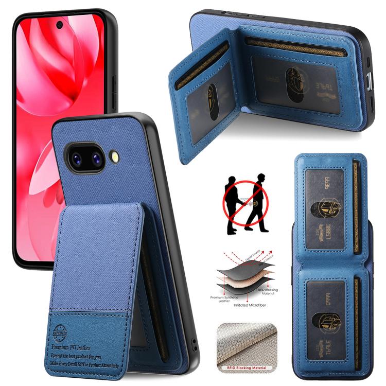 Twill Fabric Leather Vertical Flip RFID Card Bag Phone Case, For Google Pixel 11 Pro XL, For Google Pixel 11, For Google Pixel 11 Pro, For Google Pixel 10a, For Google Pixel 10 Pro XL, For Google Pixel 9a, For Google Pixel 9 Pro XL                     ...