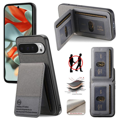 Twill Fabric Leather Vertical Flip RFID Card Bag Phone Case, For Google Pixel 11 Pro XL, For Google Pixel 11, For Google Pixel 11 Pro, For Google Pixel 10a, For Google Pixel 10 Pro XL, For Google Pixel 9a, For Google Pixel 9 Pro XL                     ...