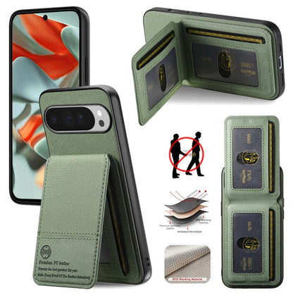 Twill Fabric Leather Vertical Flip RFID Card Bag Phone Case, For Google Pixel 11 Pro XL, For Google Pixel 11, For Google Pixel 11 Pro, For Google Pixel 10a, For Google Pixel 10 Pro XL, For Google Pixel 9a, For Google Pixel 9 Pro XL                     ...
