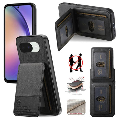 Twill Fabric Leather Vertical Flip RFID Card Bag Phone Case, For Google Pixel 11 Pro XL, For Google Pixel 11, For Google Pixel 11 Pro, For Google Pixel 10a, For Google Pixel 10 Pro XL, For Google Pixel 9a, For Google Pixel 9 Pro XL                     ...