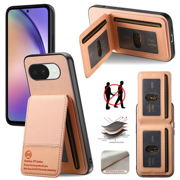 Twill Fabric Leather Vertical Flip RFID Card Bag Phone Case, For Google Pixel 11 Pro XL, For Google Pixel 11, For Google Pixel 11 Pro, For Google Pixel 10a, For Google Pixel 10 Pro XL, For Google Pixel 9a, For Google Pixel 9 Pro XL                     ...