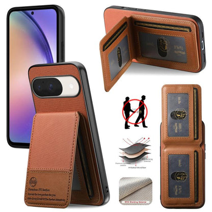 Twill Fabric Leather Vertical Flip RFID Card Bag Phone Case, For Google Pixel 11 Pro XL, For Google Pixel 11, For Google Pixel 11 Pro, For Google Pixel 10a, For Google Pixel 10 Pro XL, For Google Pixel 9a, For Google Pixel 9 Pro XL                     ...