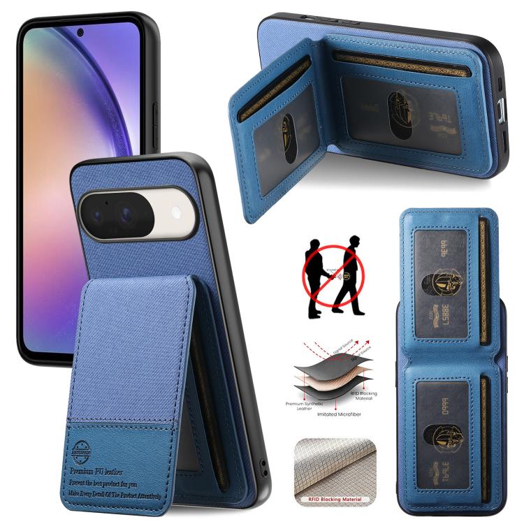 Twill Fabric Leather Vertical Flip RFID Card Bag Phone Case, For Google Pixel 11 Pro XL, For Google Pixel 11, For Google Pixel 11 Pro, For Google Pixel 10a, For Google Pixel 10 Pro XL, For Google Pixel 9a, For Google Pixel 9 Pro XL                     ...