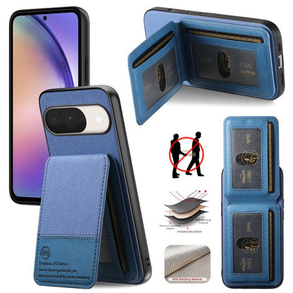 Twill Fabric Leather Vertical Flip RFID Card Bag Phone Case, For Google Pixel 11 Pro XL, For Google Pixel 11, For Google Pixel 11 Pro, For Google Pixel 10a, For Google Pixel 10 Pro XL, For Google Pixel 9a, For Google Pixel 9 Pro XL                     ...
