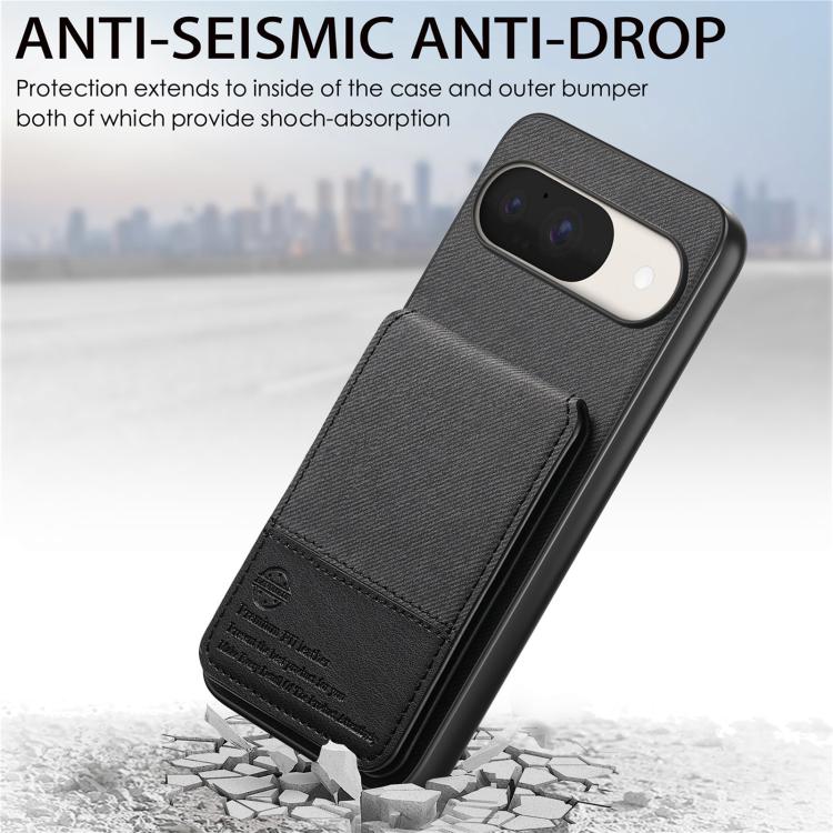 Twill Fabric Leather Vertical Flip RFID Card Bag Phone Case, For Google Pixel 11 Pro XL, For Google Pixel 11, For Google Pixel 11 Pro, For Google Pixel 10a, For Google Pixel 10 Pro XL, For Google Pixel 9a, For Google Pixel 9 Pro XL                     ...