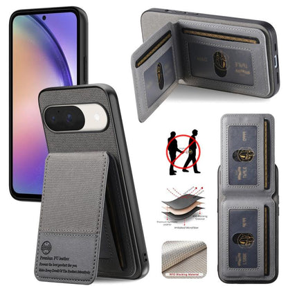 Twill Fabric Leather Vertical Flip RFID Card Bag Phone Case, For Google Pixel 11 Pro XL, For Google Pixel 11, For Google Pixel 11 Pro, For Google Pixel 10a, For Google Pixel 10 Pro XL, For Google Pixel 9a, For Google Pixel 9 Pro XL                     ...