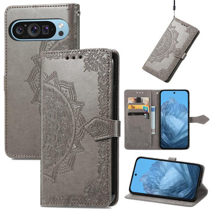 Mandala Flower Embossed Leather Phone Case, For Google Pixel 11 Pro XL, For Google Pixel 10a, For Google Pixel 10 Pro XL, For Google Pixel 9a, For Google Pixel 9 Pro XL, For Google Pixel 11 / 11 Pro, For Google Pixel 10 / 10 Pro                        ...