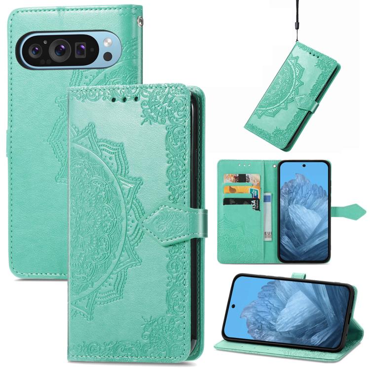 Mandala Flower Embossed Leather Phone Case, For Google Pixel 11 Pro XL, For Google Pixel 10a, For Google Pixel 10 Pro XL, For Google Pixel 9a, For Google Pixel 9 Pro XL, For Google Pixel 11 / 11 Pro, For Google Pixel 10 / 10 Pro                        ...