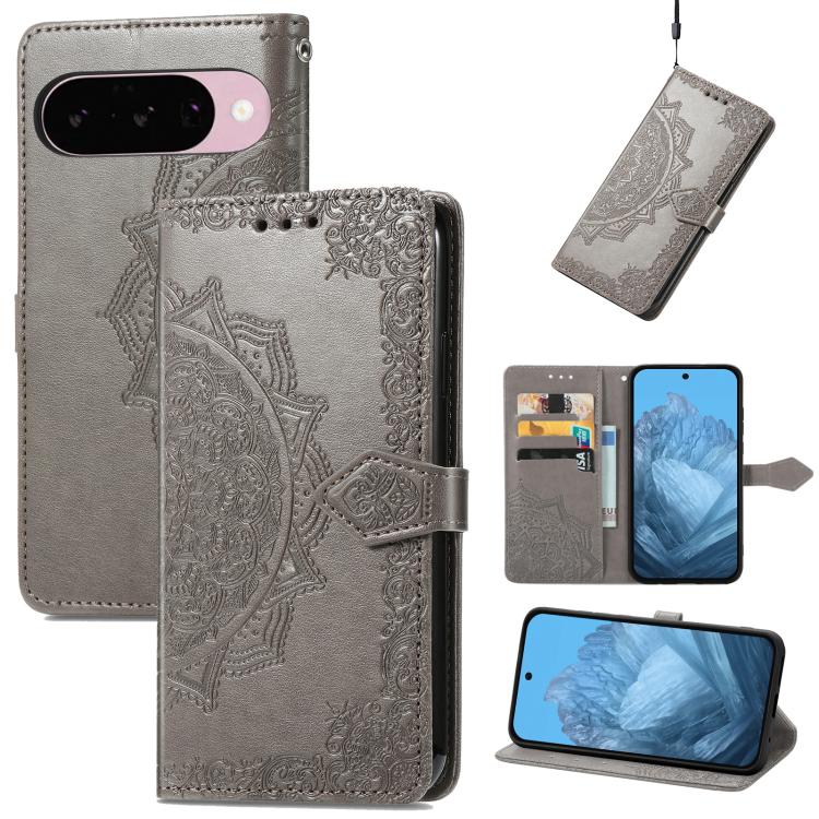 Mandala Flower Embossed Leather Phone Case, For Google Pixel 11 Pro XL, For Google Pixel 10a, For Google Pixel 10 Pro XL, For Google Pixel 9a, For Google Pixel 9 Pro XL, For Google Pixel 11 / 11 Pro, For Google Pixel 10 / 10 Pro                        ...