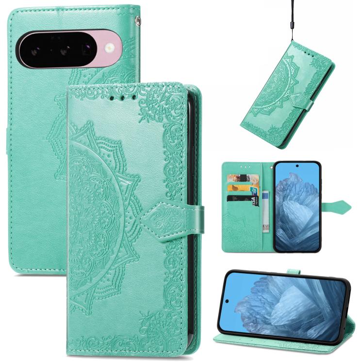Mandala Flower Embossed Leather Phone Case, For Google Pixel 11 Pro XL, For Google Pixel 10a, For Google Pixel 10 Pro XL, For Google Pixel 9a, For Google Pixel 9 Pro XL, For Google Pixel 11 / 11 Pro, For Google Pixel 10 / 10 Pro                        ...