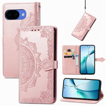 Mandala Flower Embossed Leather Phone Case, For Google Pixel 11 Pro XL, For Google Pixel 10a, For Google Pixel 10 Pro XL, For Google Pixel 9a, For Google Pixel 9 Pro XL, For Google Pixel 11 / 11 Pro, For Google Pixel 10 / 10 Pro                        ...