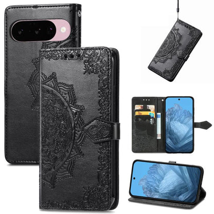 Mandala Flower Embossed Leather Phone Case, For Google Pixel 11 Pro XL, For Google Pixel 10a, For Google Pixel 10 Pro XL, For Google Pixel 9a, For Google Pixel 9 Pro XL, For Google Pixel 11 / 11 Pro, For Google Pixel 10 / 10 Pro                        ...