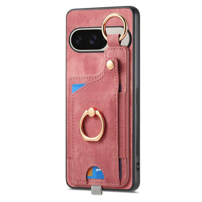 Retro Skin-feel Ring Card Bag Phone Case with Hang Loop, For Google Pixel 11 Pro XL, For Google Pixel 11, For Google Pixel 11 Pro, For Google Pixel 10 Pro XL, For Google Pixel 9a, For Google Pixel 9 Pro XL, For Google Pixel 10 / 10 Pro                 ...