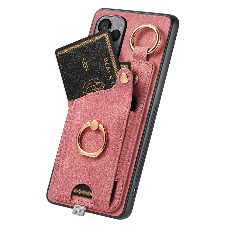 Retro Skin-feel Ring Card Bag Phone Case with Hang Loop, For Google Pixel 11 Pro XL, For Google Pixel 11, For Google Pixel 11 Pro, For Google Pixel 10 Pro XL, For Google Pixel 9a, For Google Pixel 9 Pro XL, For Google Pixel 10 / 10 Pro                 ...