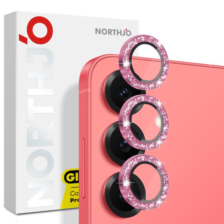 NORTHJO 1 Set Camera Lens Protector Glitter Metal Ring Film, For Galaxy S25+ 5G, For Galaxy S25 Ultra 5G