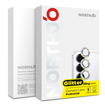 NORTHJO 1 Set Camera Lens Protector Glitter Metal Ring Film, For Galaxy S25+ 5G, For Galaxy S25 Ultra 5G