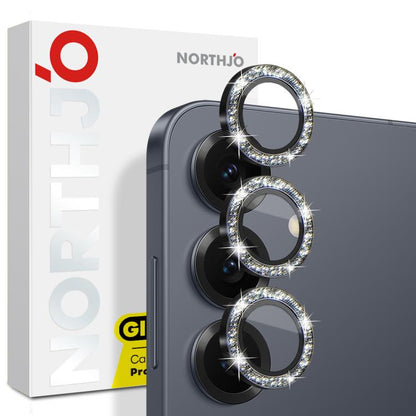 NORTHJO 1 Set Camera Lens Protector Glitter Metal Ring Film, For Galaxy S25+ 5G, For Galaxy S25 Ultra 5G