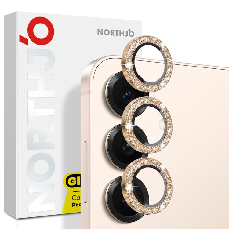 NORTHJO 1 Set Camera Lens Protector Glitter Metal Ring Film, For Galaxy S25+ 5G, For Galaxy S25 Ultra 5G