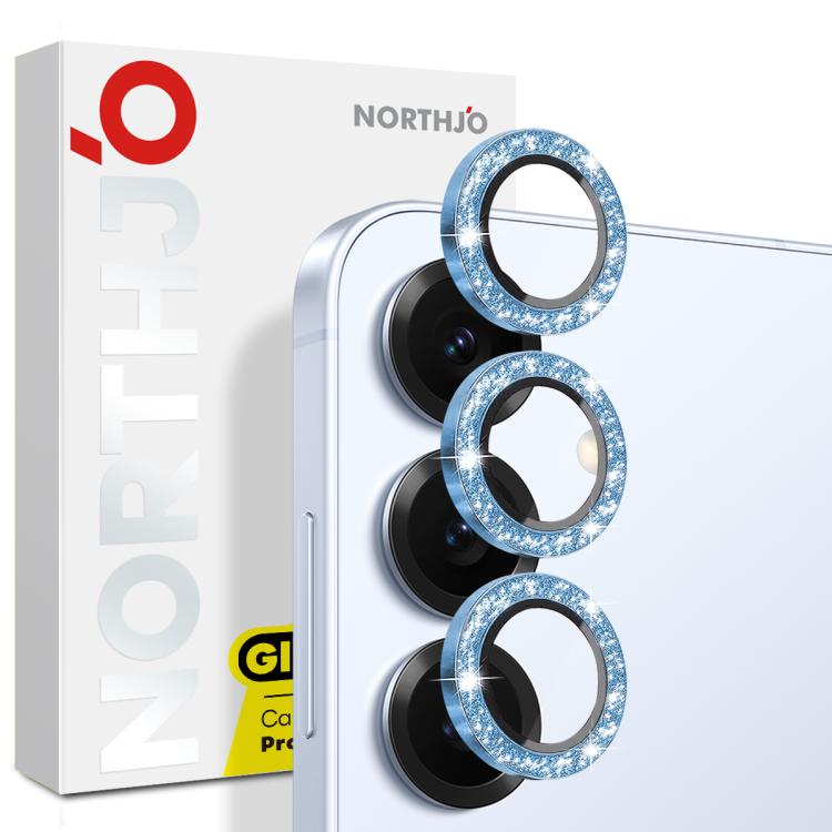 NORTHJO 1 Set Camera Lens Protector Glitter Metal Ring Film, For Galaxy S25+ 5G, For Galaxy S25 Ultra 5G