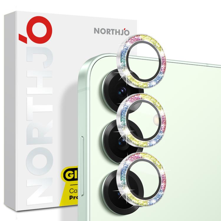 NORTHJO 1 Set Camera Lens Protector Glitter Metal Ring Film, For Galaxy S25+ 5G, For Galaxy S25 Ultra 5G