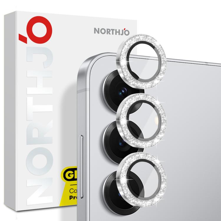 NORTHJO 1 Set Camera Lens Protector Glitter Metal Ring Film, For Galaxy S25+ 5G, For Galaxy S25 Ultra 5G