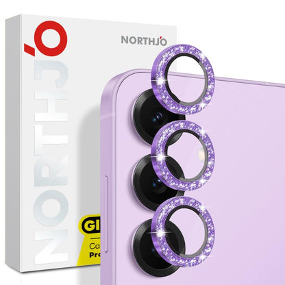 NORTHJO 1 Set Camera Lens Protector Glitter Metal Ring Film, For Galaxy S25+ 5G, For Galaxy S25 Ultra 5G