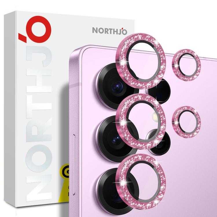 NORTHJO 1 Set Camera Lens Protector Glitter Metal Ring Film, For Galaxy S25+ 5G, For Galaxy S25 Ultra 5G