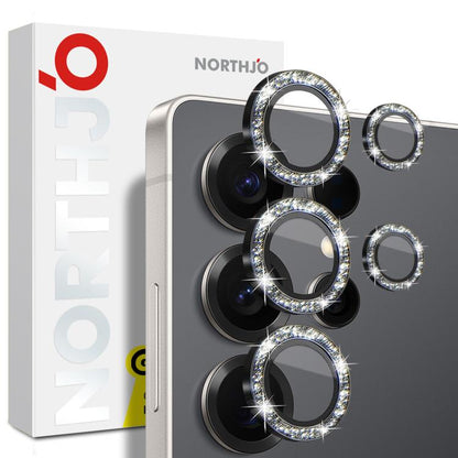 NORTHJO 1 Set Camera Lens Protector Glitter Metal Ring Film, For Galaxy S25+ 5G, For Galaxy S25 Ultra 5G