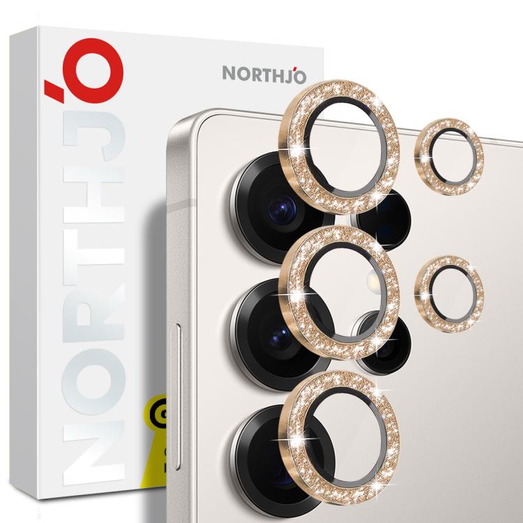 NORTHJO 1 Set Camera Lens Protector Glitter Metal Ring Film, For Galaxy S25+ 5G, For Galaxy S25 Ultra 5G