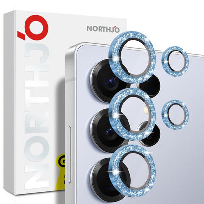 NORTHJO 1 Set Camera Lens Protector Glitter Metal Ring Film, For Galaxy S25+ 5G, For Galaxy S25 Ultra 5G