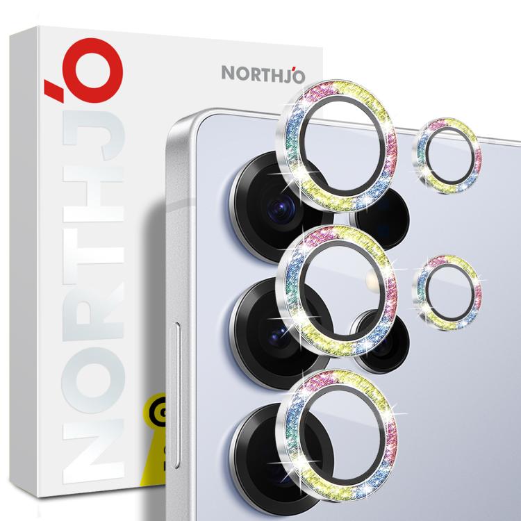 NORTHJO 1 Set Camera Lens Protector Glitter Metal Ring Film, For Galaxy S25+ 5G, For Galaxy S25 Ultra 5G