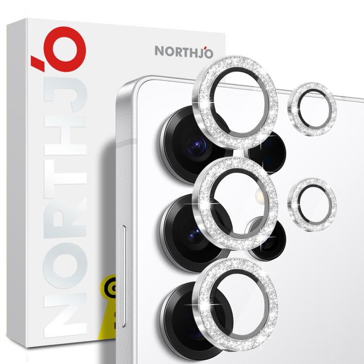 NORTHJO 1 Set Camera Lens Protector Glitter Metal Ring Film, For Galaxy S25+ 5G, For Galaxy S25 Ultra 5G