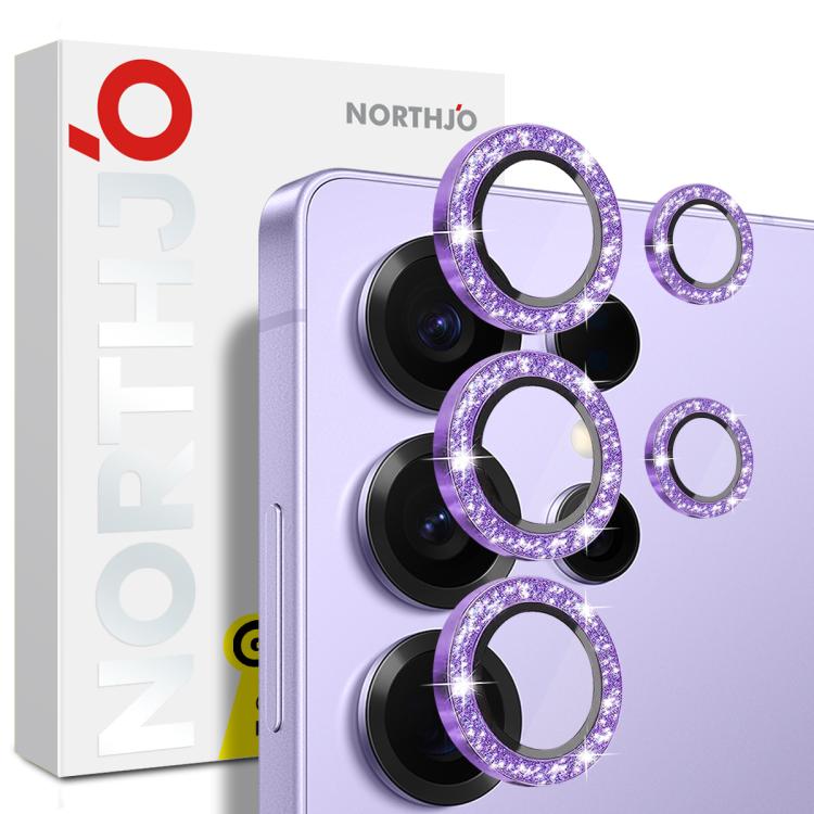 NORTHJO 1 Set Camera Lens Protector Glitter Metal Ring Film, For Galaxy S25+ 5G, For Galaxy S25 Ultra 5G