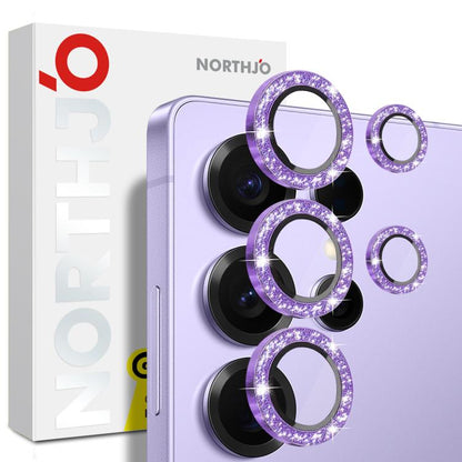 NORTHJO 1 Set Camera Lens Protector Glitter Metal Ring Film, For Galaxy S25+ 5G, For Galaxy S25 Ultra 5G