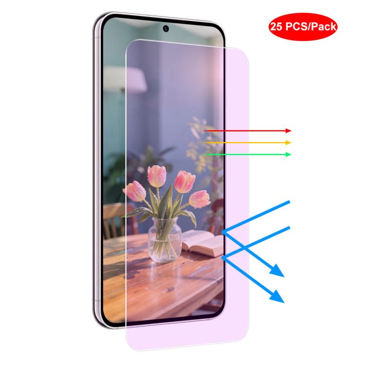 JUNSUNMAY 25 PCS/Pack Anti-Blue Light Clear Tempered Glass Film, For Redmi Note 17 Pro Global 163.5mm, For Xiaomi Poco F9 Ultra 5G, For Xiaomi Poco F9 Pro 5G, For Redmi A7 4G 171.8mm, For Redmi A7 Pro 5G 171mm, For Redmi Note 15 Pro 5G Global 163.6mm  ...