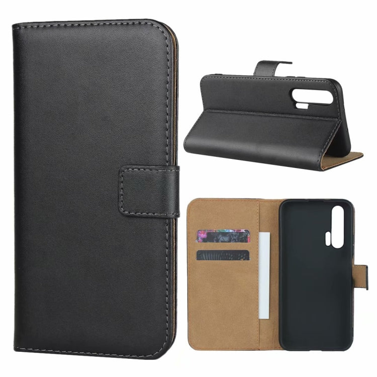 Black leather flip holster with front flap, card slots, and internal phone holder