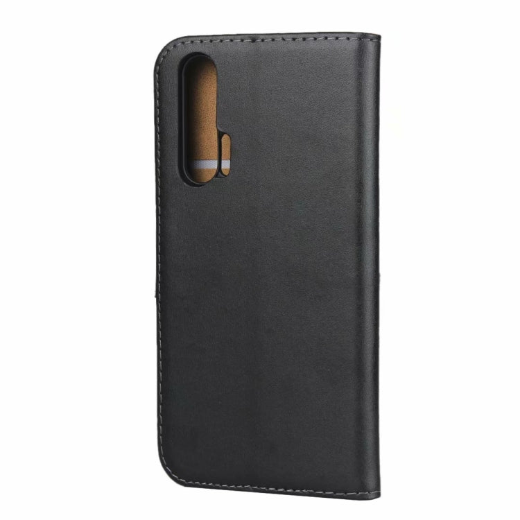 Black leather flip phone case with cutout for camera and speaker