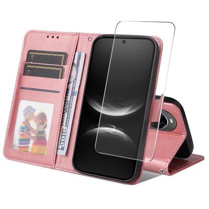 ENKAY Card Wallet Calf Texture Leather Phone Case with Screen Film, For Huawei nova 16 SE, For Huawei nova 16, For Huawei nova 14, For Huawei nova 15 Pro / 15 Ultra