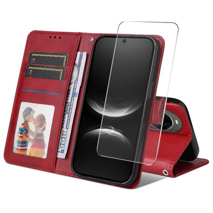 ENKAY Card Wallet Calf Texture Leather Phone Case with Screen Film, For Huawei nova 16 SE, For Huawei nova 16, For Huawei nova 14, For Huawei nova 15 Pro / 15 Ultra