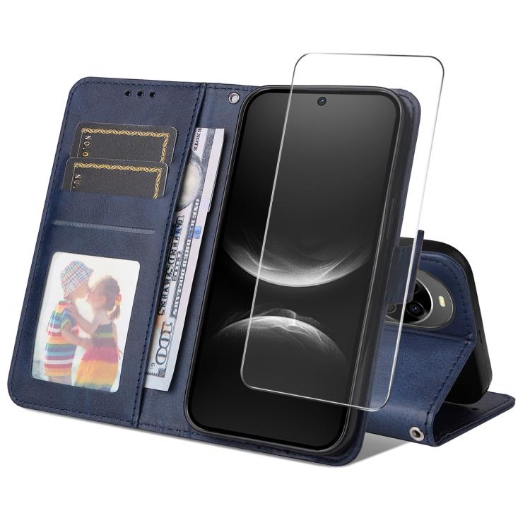 ENKAY Card Wallet Calf Texture Leather Phone Case with Screen Film, For Huawei nova 16 SE, For Huawei nova 16, For Huawei nova 14, For Huawei nova 15 Pro / 15 Ultra