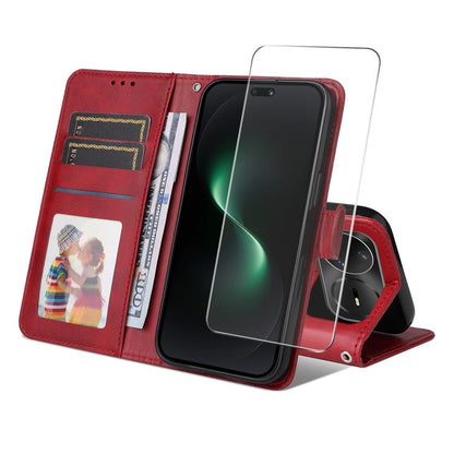 ENKAY Card Wallet Calf Texture Leather Phone Case with Screen Film, For Huawei nova 16 SE, For Huawei nova 16, For Huawei nova 14, For Huawei nova 15 Pro / 15 Ultra