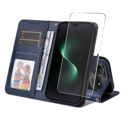 ENKAY Card Wallet Calf Texture Leather Phone Case with Screen Film, For Huawei nova 16 SE, For Huawei nova 16, For Huawei nova 14, For Huawei nova 15 Pro / 15 Ultra