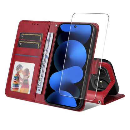 ENKAY Card Wallet Calf Texture Leather Phone Case with Screen Film, For Huawei nova 16 SE, For Huawei nova 16, For Huawei nova 14, For Huawei nova 15 Pro / 15 Ultra