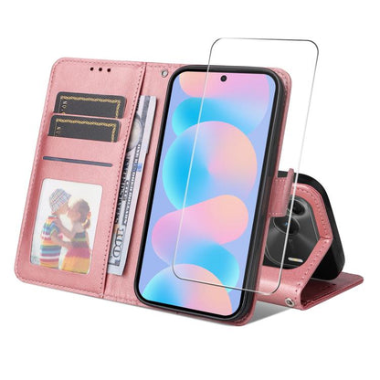 ENKAY Card Wallet Calf Texture Leather Phone Case with Screen Film, For Huawei nova 16 SE, For Huawei nova 16, For Huawei nova 14, For Huawei nova 15 Pro / 15 Ultra