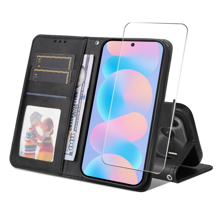 ENKAY Card Wallet Calf Texture Leather Phone Case with Screen Film, For Huawei nova 16 SE, For Huawei nova 16, For Huawei nova 14, For Huawei nova 15 Pro / 15 Ultra