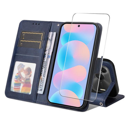 ENKAY Card Wallet Calf Texture Leather Phone Case with Screen Film, For Huawei nova 16 SE, For Huawei nova 16, For Huawei nova 14, For Huawei nova 15 Pro / 15 Ultra