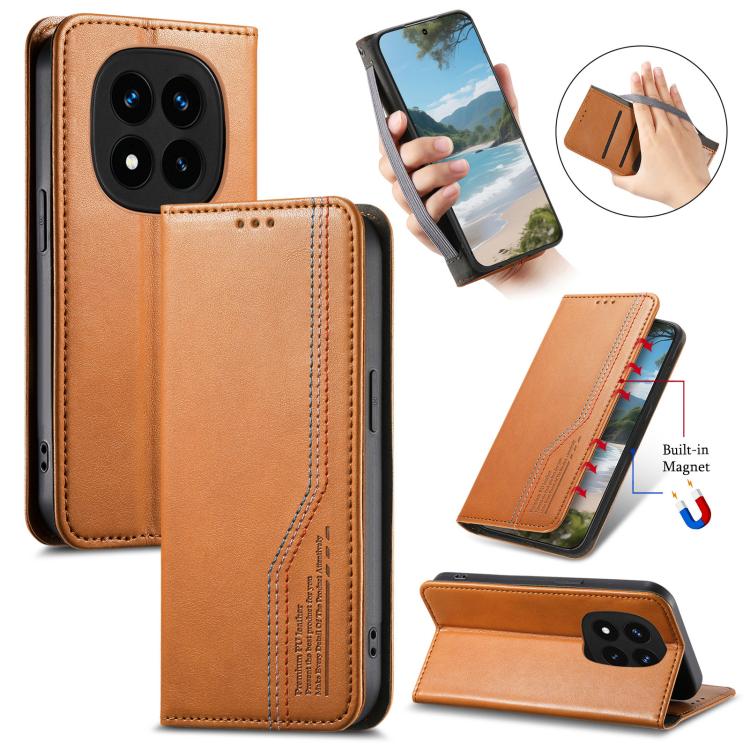 Elastic Wristband Magnetic Suction Leather Phone Case, For Xiaomi Poco X8 Pro Max 5G, For Xiaomi Poco X8 Pro 5G, For Redmi Turbo 5 Max 5G, For Redmi Turbo 5 5G, For Xiaomi 17 Pro Max, For Xiaomi 17 Pro, For Xiaomi 17, For Xiaomi Poco M7 4G 169mm       ...